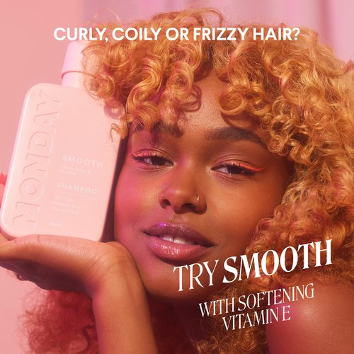 MONDAY HAIRCARE Smooth Shampoo 12oz for Frizzy, Coarse, and Curly Hair, Made from Coconut Oil, Shea Butter, & Vitamin E, 100% Recyclable Bottles (350ml)
