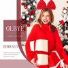 Olbye Red Bow Headbands Christmas Headband with Bows Xmas Headpiece Big Fleece Bowknot Hair Hoop Party Decorations Cosplay Headdress Christmas Costume Hair Accessories for Women Girls (A-Red)
