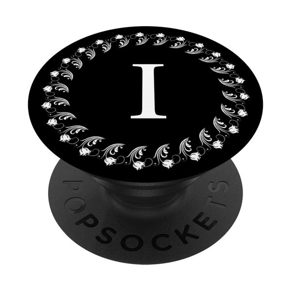 Phone Pop Up Holder,Cute Rose Flower Print White Letter I PopSockets Grip and Stand for Phones and Tablets
