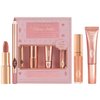 Charlotte Tilbury Pillow Talk Lip Secrets holiday Set - Matte Revolution Lipstick Full Size, Lip Cheat Liner, Collagen Lip Bath Plumper, Jewel Lips Lip Gloss