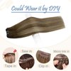 Easyouth Sew in Hair Extensions Real Human Hair Balayage Sew in Weft Hair Extensions Medium Brown and Honey Blonde Weft Hair Extensions Human Hair Extensions Sew in Extensions 16Inch 100g