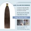 Sunya I Tip Hair Extensions Human Hair Dark Brown 40 Grams 50 Strands/Package Pre Bonded I Tip Hair Extensions Fusion 18 inches Remy Straight Stick Tip Real Human Hair Extensions #2