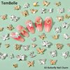 50 Pcs Nail Charms, TemBelle 3D Butterfly Nail Charms, Butterflies Shape Nail Charms for Acrylic Nails,for Nail Art Crafts Decorations Clothes Shoes