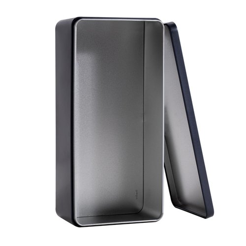 Tianhui Food Storage Containers Tin Box with Airtight Lids Kitchen Pantry Organization Metal Box, Mysterious Black, S