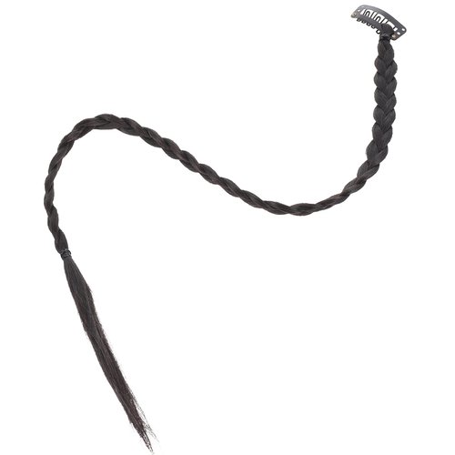 KALLORY Bangs Hair Clip 4pcs Braided Hair Extensions, Clip in Braid Hair Extensions Braids Braided Hair Piece for Women Festival Daily Wear Braided Wigs