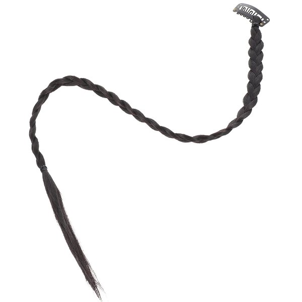 KALLORY Bangs Hair Clip 4pcs Braided Hair Extensions, Clip in Braid Hair Extensions Braids Braided Hair Piece for Women Festival Daily Wear Braided Wigs