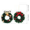 10 Pieces Mini Artificial Christmas Wreaths Ornaments, Dollhouse Miniature Christmas Wreath Doll House Mini Xmas Wreath for Dollhouse Door Windows Christmas Tree Decoration (Red Bowknot)