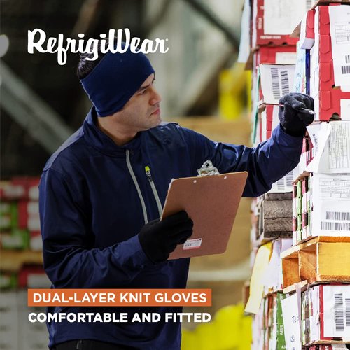 RefrigiWear Moisture Wicking Stretch Polypropylene Glove Liners (Blue, Medium) - PACK OF 12 PAIRS