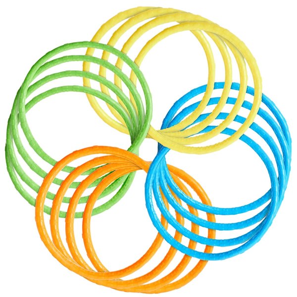 BLUE PANDA 12 Pack Pool Rings for Kids Diving, Under Water Swim Dive Rings, Multicolored Summer Sinking Pool Toys (6 in)