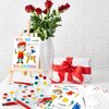 CPicdn 24 Pack Valentine’s Day Gifts Mini Watercolor Kids Paint Set, DIY Valentines Greeting Card Watercolor Paint Bulk for Boys Girls School Classroom Exchange Gift Valentines Cards Party Favors