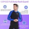 COPOZZ Diving Skin, Men Women Youth Thin Wetsuit Rash Guard- Full Body UV Protection - for Diving Snorkeling Surfing Spearfishing Sport Skin (Black/Navy-Blue, Medium for Men)