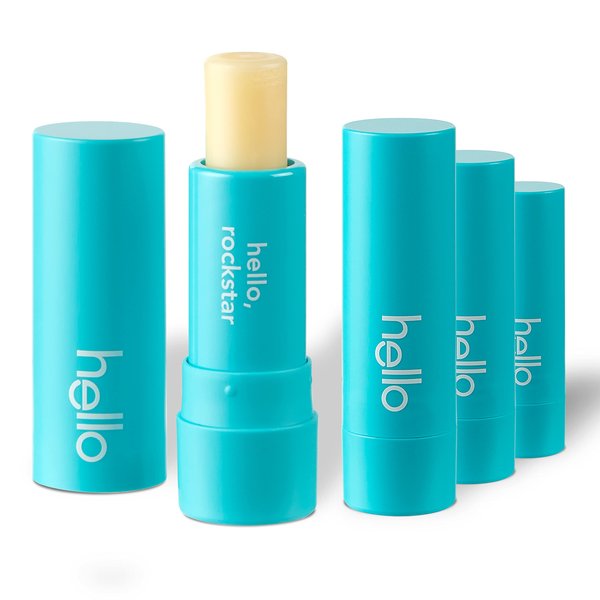 Hello Moisturizing Vegan Lip Balm, Sweet Mint, Beeswax & Petrolatum Free, Paraben Free, 0.15 Ounce (Pack of 4)