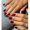 Press on Nails Short - Aegenacess Square Press On Nails, Jelly Wine Red Stick On Nails, Burgundy Glue On Nails with Jelly Stickers, Solid Color Fake Nails in 12 Size - 24PCS False Nail Kit