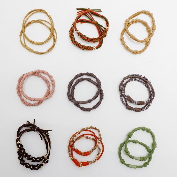 20Pcs Boho Bracelet Hair Ties for Women Tails Soft Stylish No Damage Hair Accessories Dual-Use Bracelets and Hair Tie for Thick Hair/Pony