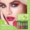 6 Colors Lip Tint Stain Set, Korean Lip Gloss Water Lip Tint Mini Liquid Lipstick Set, Multi-Use Lip and Cheek Tint, Long Lasting, Waterproof, High Pigment, Lip Tint Makeup (Green Lime)