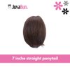 JUVABUN 7" Straight Claw Clip In Ponytail Hair Extensions - Light Brown| Ponytail Extension Human Hair | Hair Extensions for Women & Men | Washable, Realistic And Synthetic | Light Brown