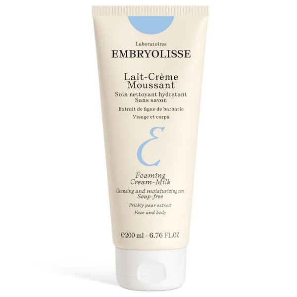 Embryolisse Foaming Cream Milk, 6.76 fl. oz. - Cleansing & Nourishing Care - Soap Free Lotion - Natural Day & Night Cleanser - Hydrating & Nourishing Care - Parabens Free Shower Gel