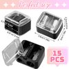 15 Pcs Eyeliner Sharpener Dual Makeup Sharpeners Cosmetic Pencil Sharpener Compact Makeup Pencil Sharpeners for Eyeliner Lip Liner Pencils, Black