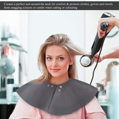 Short Back Pad Cutting Collar For Hairstylists,Waterproof Salon Cape, Silicone Barber Wrap Shoulder Wrap Magnet Clasp Design Hair Dye Pad Haircut Neck Cape (12-Gray)
