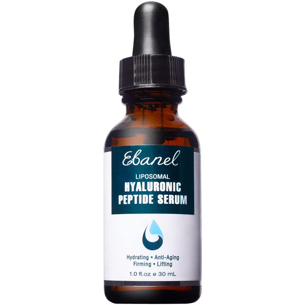 Ebanel Hyaluronic Acid Serum for Face with Peptides, Deep Hydrating Anti Aging Serum, Visibly Plump, Firm & Smooth Skin, Reduce Redness with Vitamin C, E and B5, Niacinamide, Aloe, Jojoba Oil, MSM