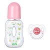 JIZHI Reborn Baby Doll Hollow Bottle and Magnetic Pacifier Set, Baby Doll Accessories for Reborn Baby Dolls, Pretend Play Feeding Toy Kids Gift, Pink
