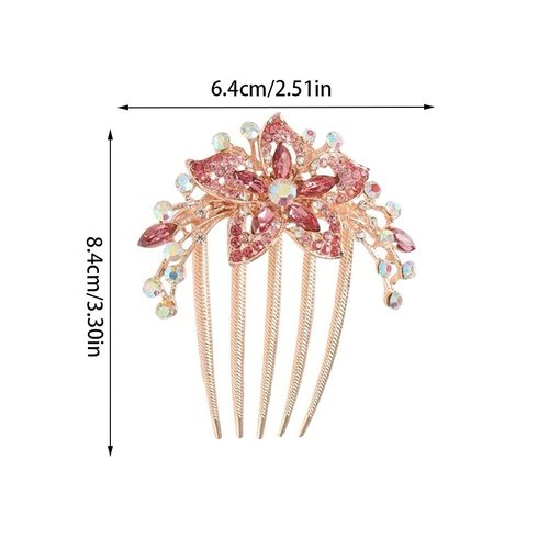 KuuGuu 6 PCS Flower Floral Hair Combs Bridal Wedding Hair Crystal Rhinestones Women Hair Side Combs Hair Accessories for Women