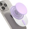 AUROX Magnetic Phone Grip Holder for Magsafe Phone Grip, Expandable Collapsible Phone Grip Stand Holder with Kickstand for Magsafe Stand Compatible for iPhone 16 15 14 13 12 Series, Transparent Purple