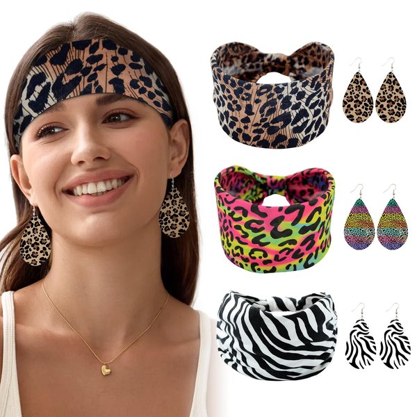 zhxinashu 3 Pcs Wide Headbands for Women Boho Yoga Head Band Workout Head Wraps
