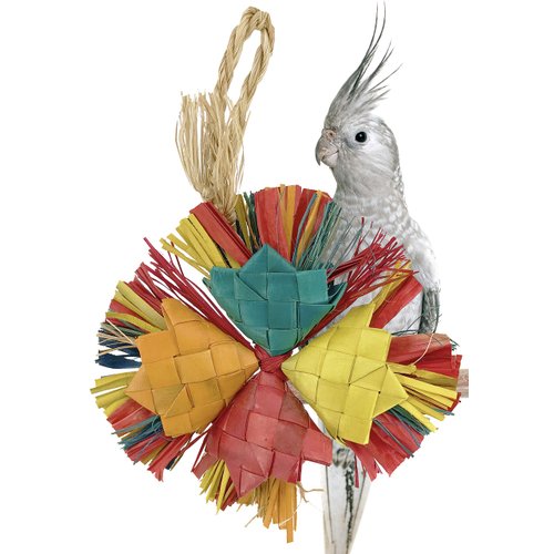 Bonka Bird Toys 03394 Small Happy Holly 7" High by 4" Wide, Small Parrot Shredder Cage Toy, Parrotlet, Budgie, Lories, and Similar Birds