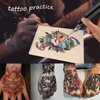 Tattoo Practice Skins 3MM with Transfer Paper - Lyuxzad 35Pcs Thick Tattoo Fake Skin and Stencil Paper Kit Includes 30Pcs Tattoo Paper and 5Pcs Double Sided Blank Tattoo Skin Practice 3mm