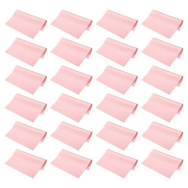 PATIKIL Eyeglass Microfiber Cleaning Cloth 7"x6", 24 Pack Glasses Cleaning Cloth Soft Suede Wipe Screen Cloth for Camera Lens Eyeglasses Screens in Individual Vinyl Pouch, Pink