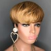 HOTKIS Pixie Cut Wig Human Hair Blonde Short Human Hair Wigs for Black Women Short Wigs Human Hair Natural Straight Short Hair Wigs Pixie Wig with Neat Bang Ombra 1b/27#