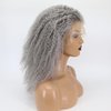zigzag hair Afro Curly Human Hair Wig Grey 13x6 Lace Front Wigs Human Hair for Black Women Ash Curly Afro Wig Pre Plucked Hairline 150% Density with Baby Hair (14 Inch, Grey)