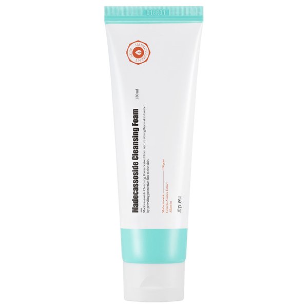 A'PIEU Madecassoside Cleansing Foam 4.39fl oz - Gentle Facial cleanser, Face Wash for dry, sensitive, and acne prone skin, K-BEAUTY