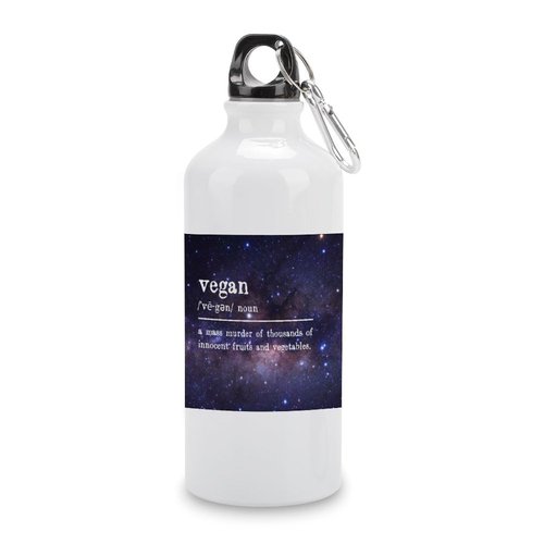 Vegan Definition Typography Water Bottles Funny Vegan Quote Water Bottles Stainless Steel 20 OZ Portable Cycling Water Bottle with Hanging Buckle for Cycling Fitness Sports Fits Most Bike Cages
