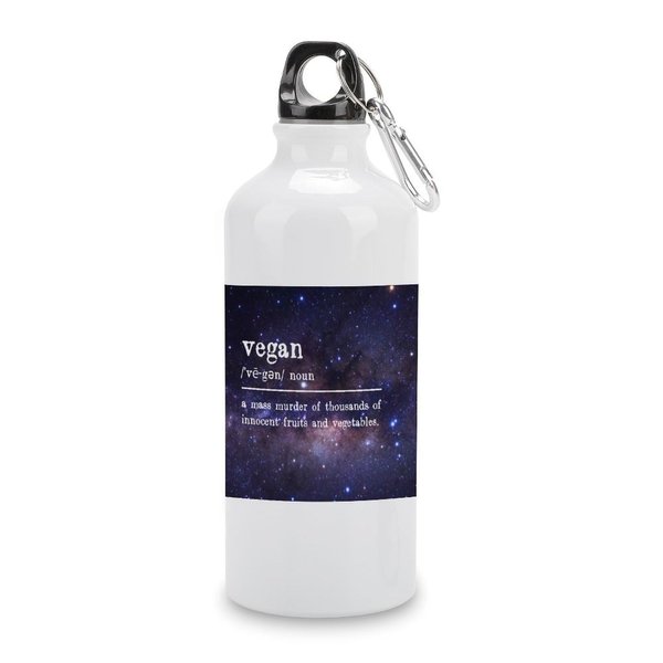Vegan Definition Typography Water Bottles Funny Vegan Quote Water Bottles Stainless Steel 20 OZ Portable Cycling Water Bottle with Hanging Buckle for Cycling Fitness Sports Fits Most Bike Cages