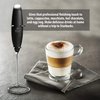 Zulay Kitchen Premium Gift Milk Frother Complete Set - Handheld Foam Maker, Stencils & Frothing Pitcher Set - Whisk Drink Mixer for Coffee - Mini Blender for Cappuccino, Frappe - Black