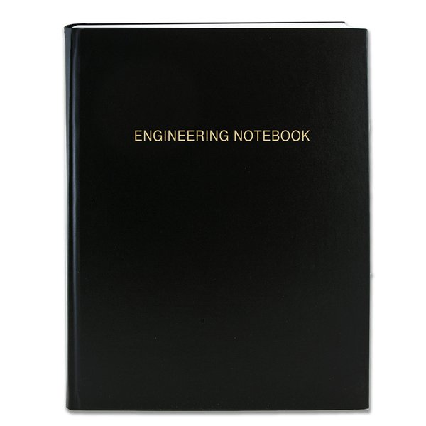 BookFactory Engineering Notebook/Engineer Graph Paper Notebook/Quadrille 4 X 4 Quad Ruled Book - 96 Pages (.25" Lab Grid Format), 8" x 10", Black Cover, Section Sewn Hardbound (LIRPE-096-SGR-A-LKT4)