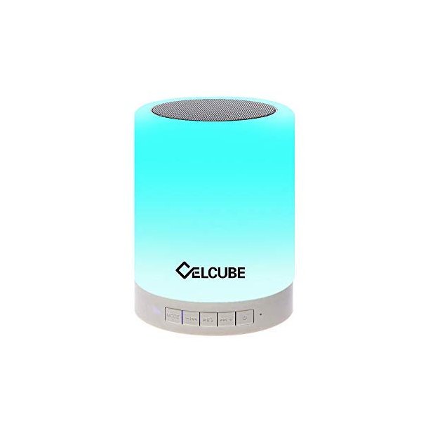 Celcube Night Light Bluetooth Speaker, Touch Bedside Lamp with Wireless Bluetooth Speaker, Smart Dimmable Color Night Light, LED Table Lamp with Stereo Speaker, Gift for Men Women Teens Kids Children