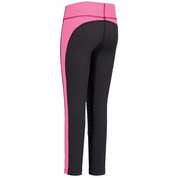 TuffRider Children's Ventilated Schooling Tights black/neon pink Medium
