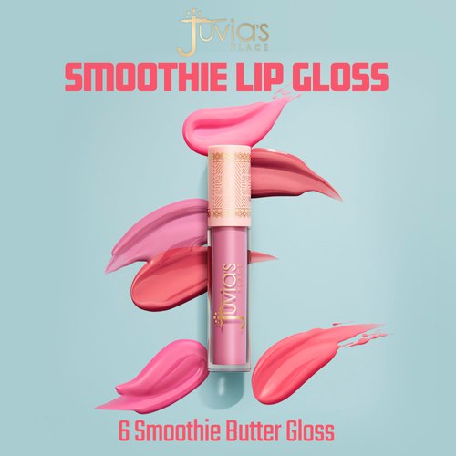 Juvia's Place Pink Smoothie Gloss Pink Melon - Splash of Pink & Mauve Tones, Hydrating Cream Lip Gloss, Full-Intensity Pigments With Nourishing Cocoa Butter And Chia Oil