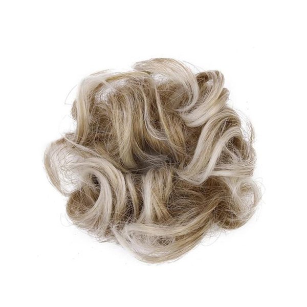 OSALADI Curly Human Hair Wig Wigs Bun Extension Synthetic Wave Curly Wig Tail Extensions Bun Piece for Women Girls, Grey White Ponytail Hair Curly Wigs
