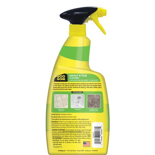 Goo Gone Grout & Tile Cleaner - 28 Ounce - Removes Tough Stains Dirt Caused By Mold Mildew Soap Scum and Hard Water Staining - Safe on Tile Ceramic Porcelain
