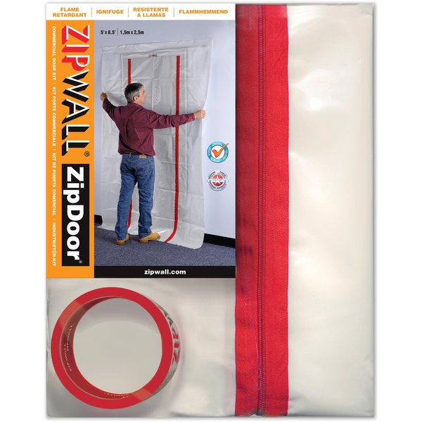 ZIPWALL ZDC Commercial ZipDoor Kit, , red ,1 Count(Pack of 1)