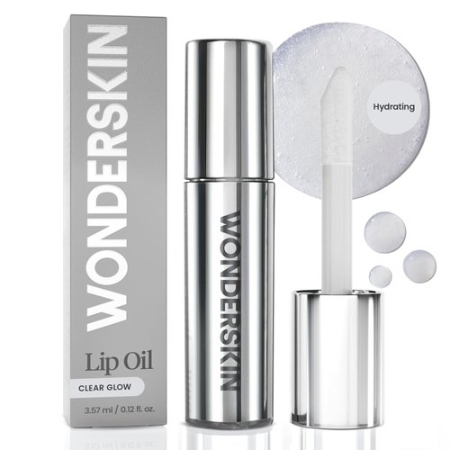 Wonderskin Lip Oil - Lip Rehab Serum Oil, Hydrating and Moisturizing Clear Lip Oil for Dry Lips - Natural, Vegan and Non-sticky Lip Gloss Oil