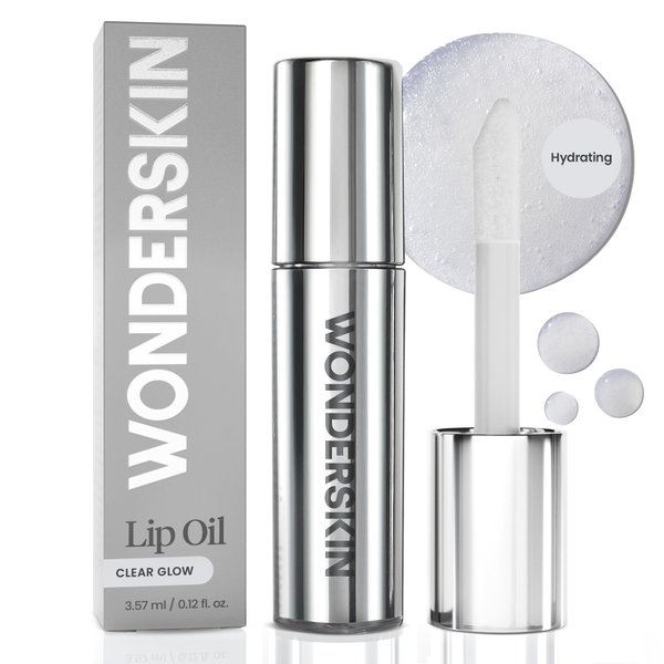 Wonderskin Lip Oil - Lip Rehab Serum Oil, Hydrating and Moisturizing Clear Lip Oil for Dry Lips - Natural, Vegan and Non-sticky Lip Gloss Oil
