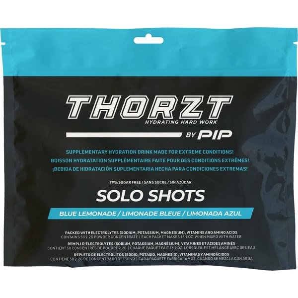 PIP Thorzt Blue Lemonade Solo Shots, 50 ct, Hydration Packets, Electrolytes, Vitamins, Amino Acids, Sugar Free