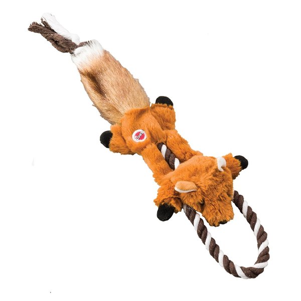 SPOT Ethical Pets Fox Mini Skinneeez Tugs Dog Stuffingless Toy, 14"