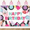 Avezano Spa Theme Girls Birthday Party Decorations Spa Makeup Happy Birthday Backdrop Girls' Birthday Party Supplies Photoshoot Background Banner (7x5ft)