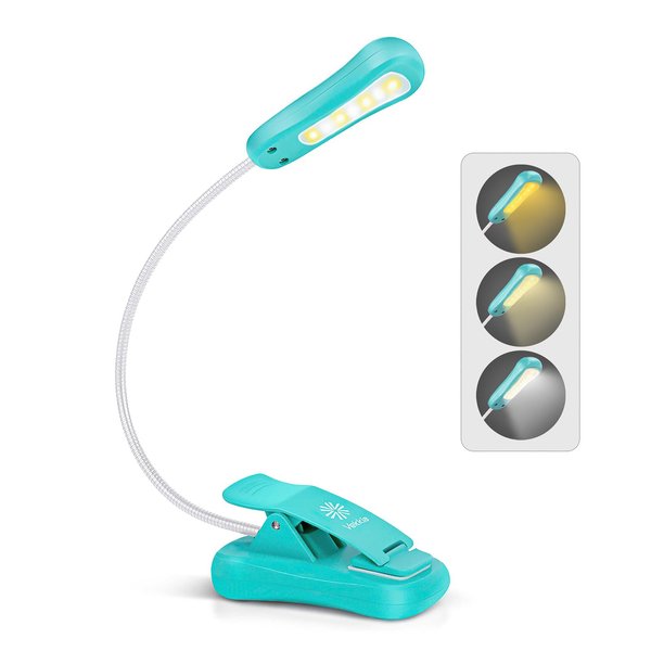 Vekkia Rechargeable Book Light for Reading in Bed, 3 Color x 3 Brightness, Lightweight Reading Light, Up to 70 Hours Lighting, Great for Readers, Travel (Blue)
